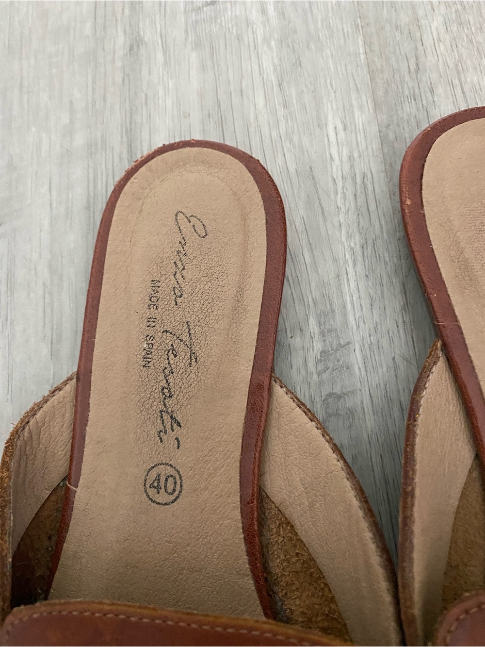 Enzo Tesoti Brown leather flat mule size 9 - Picture 2 of 5